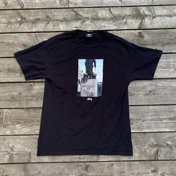 Vintage Stussy Education for the Masses Graphic T Shirt Medium - Picture 5 of 7